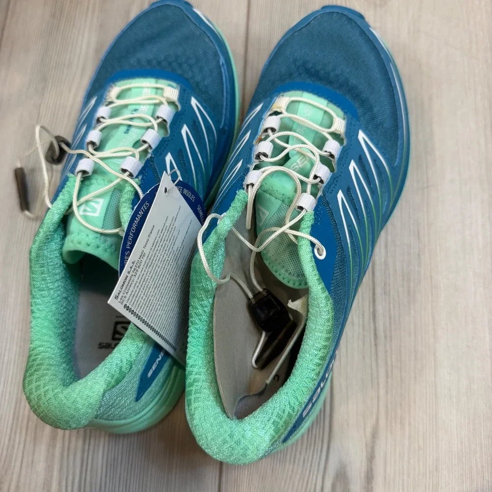 Salomon Sense Mantra 3 W Fog Blue Green Trail Running Shoes 381582 Womens 6 NEW